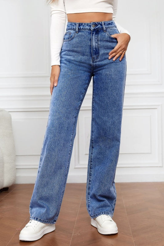 High Waist Straight Jeans - The Goddess Galleries
