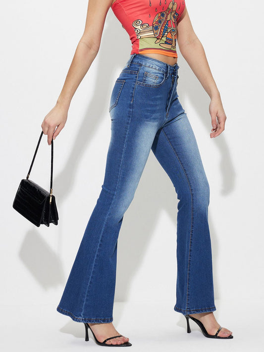 Mid-Rise Waist Bootcut Jeans - The Goddess Galleries