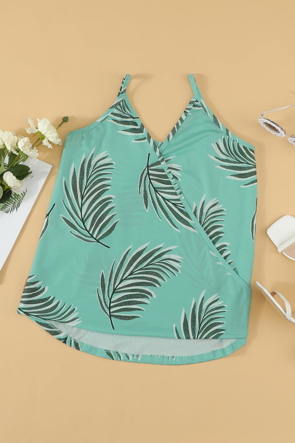 Printed Surplice Spaghetti Strap Cami - The Goddess Galleries