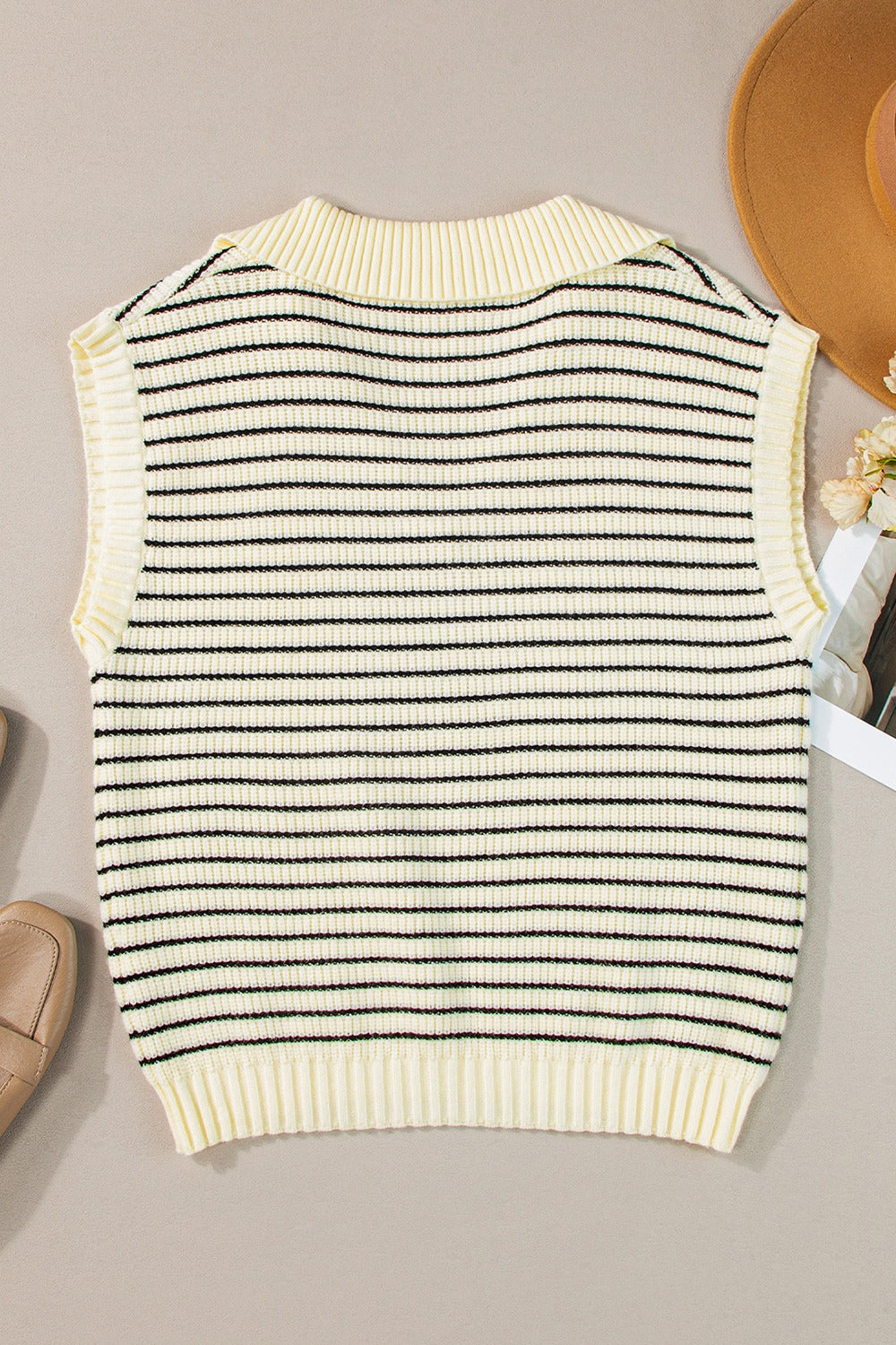 Striped Collared Neck Tank - The Goddess Galleries