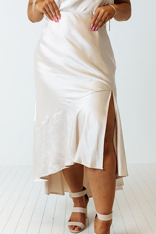 Plus Size Slit Ruffled Skirt - The Goddess Galleries