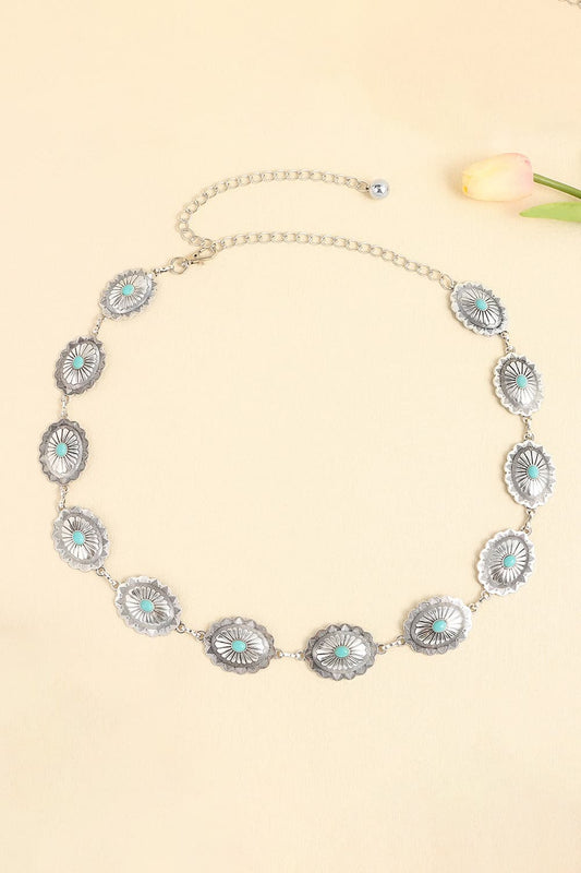 Vintage Turquoise Alloy Belt - The Goddess Galleries