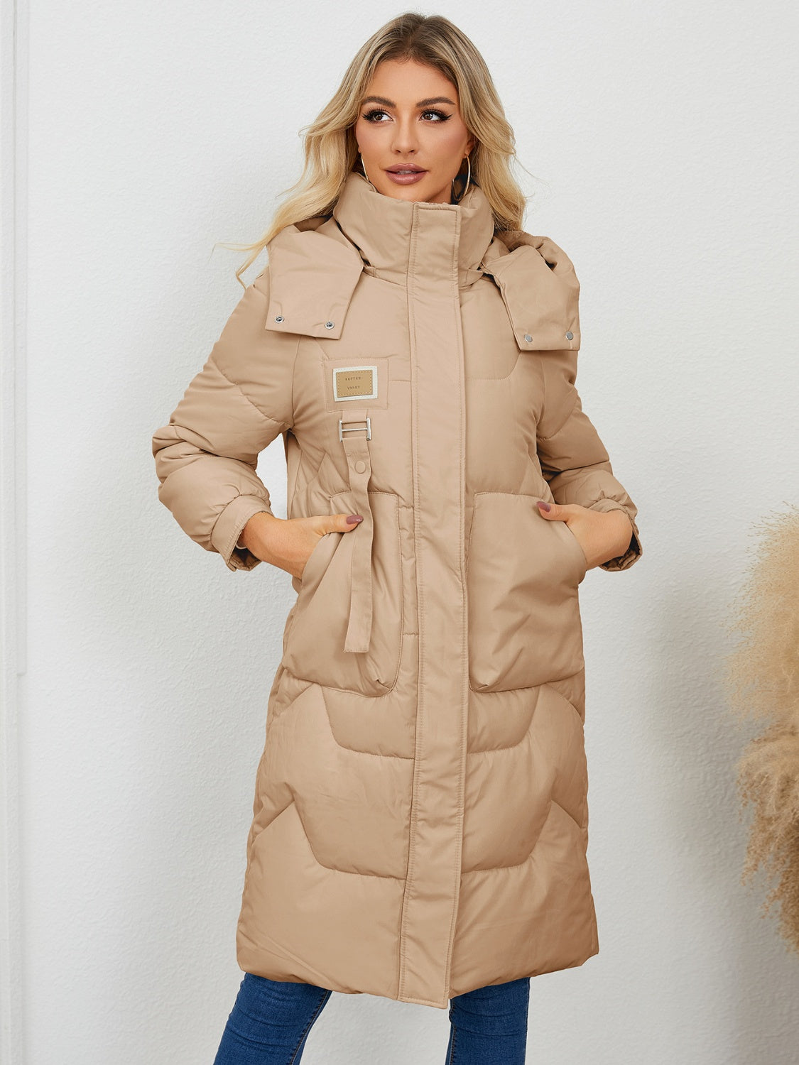 Long Sleeve Longline Hooded Winter Coat - The Goddess Galleries