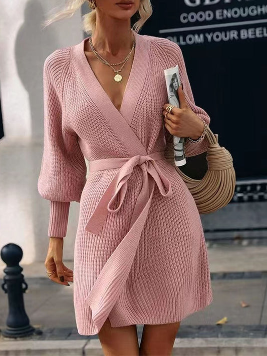 Open Front Lantern Sleeve Tied Cardigan - The Goddess Galleries