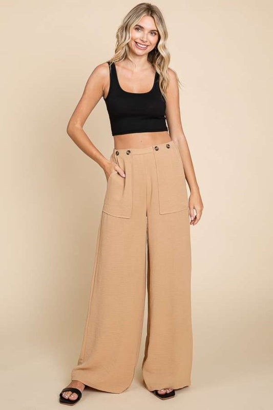 Culture Code Full Size High Waist Wide Leg Cargo Pants - The Goddess Galleries