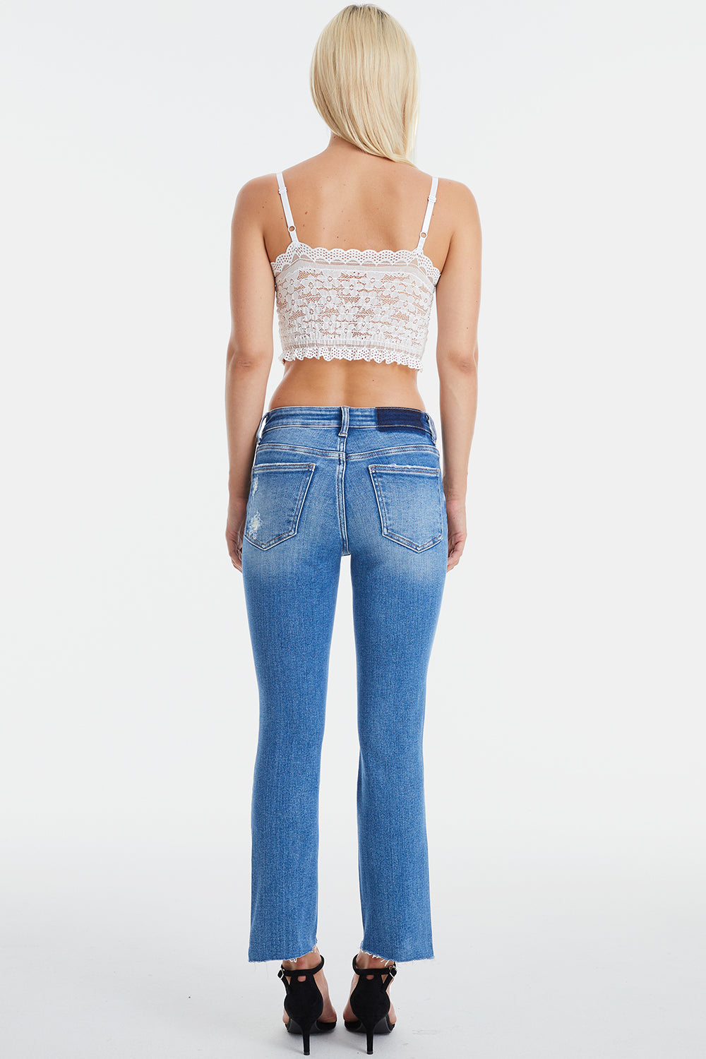 BAYEAS Full Size Mid Waist Distressed Ripped Straight Jeans - The Goddess Galleries
