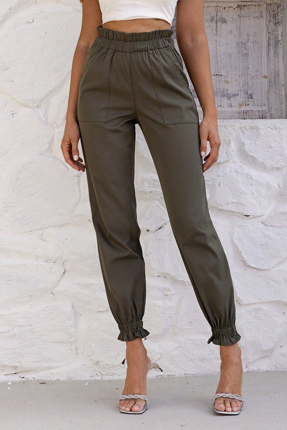 Paperbag Waist Pants with Pockets - The Goddess Galleries