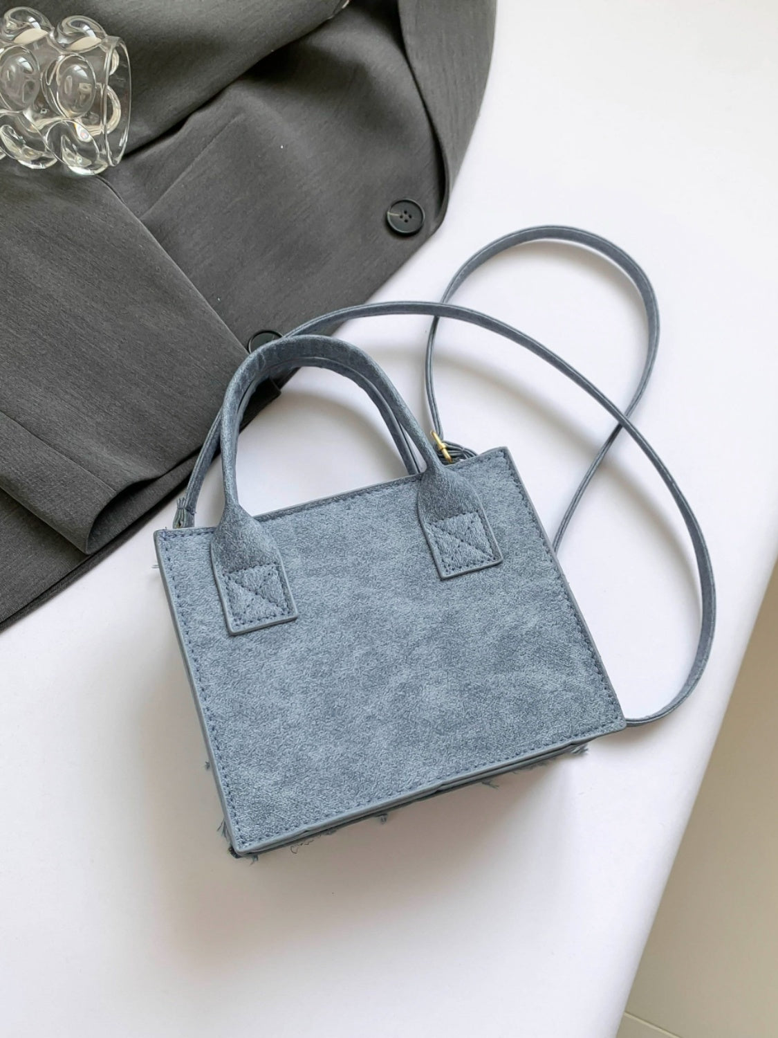 Raw Edge Plaid Shoulder Bag - The Goddess Galleries