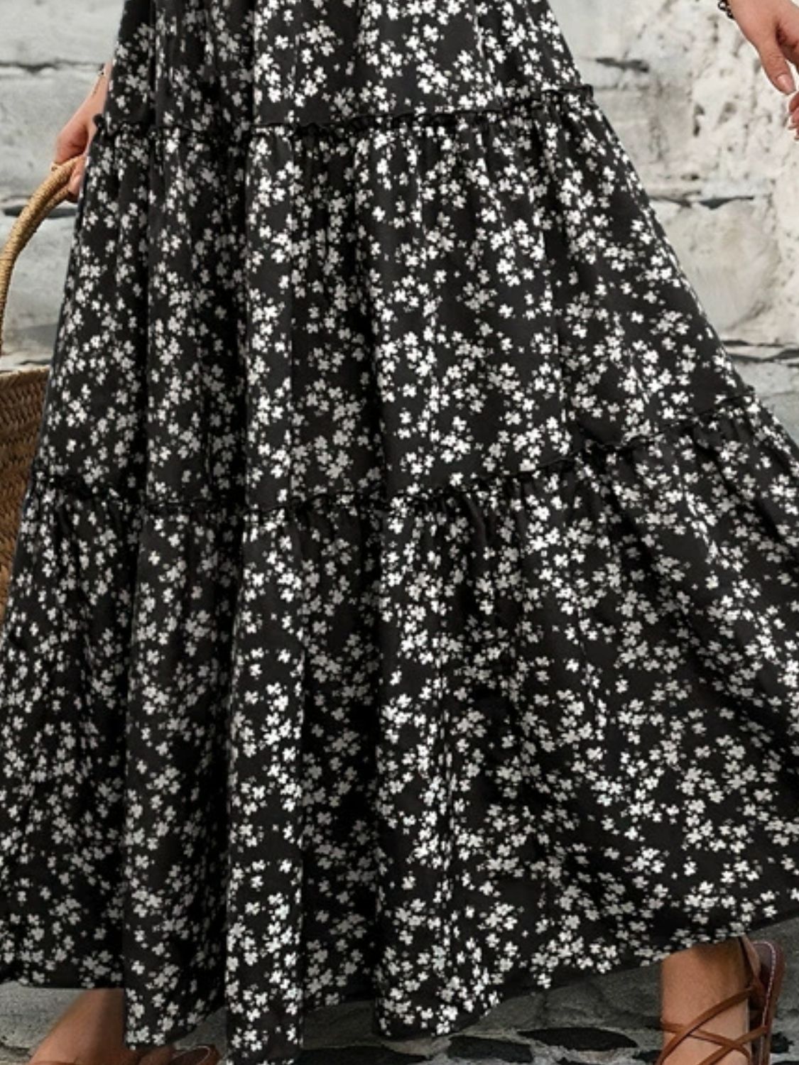 Tiered Floral Maxi Skirt - The Goddess Galleries