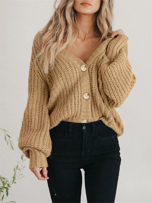 Button Up Long Sleeve Cardigan - The Goddess Galleries