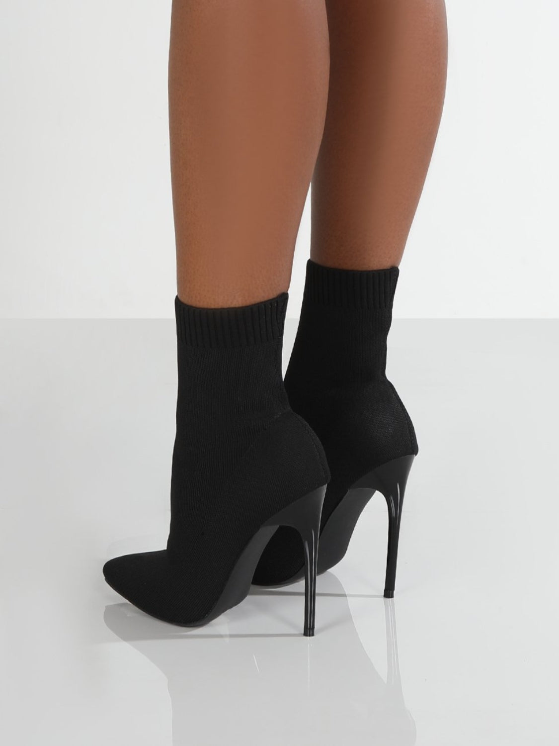 Mesh Point Toe Stiletto Boots - The Goddess Galleries