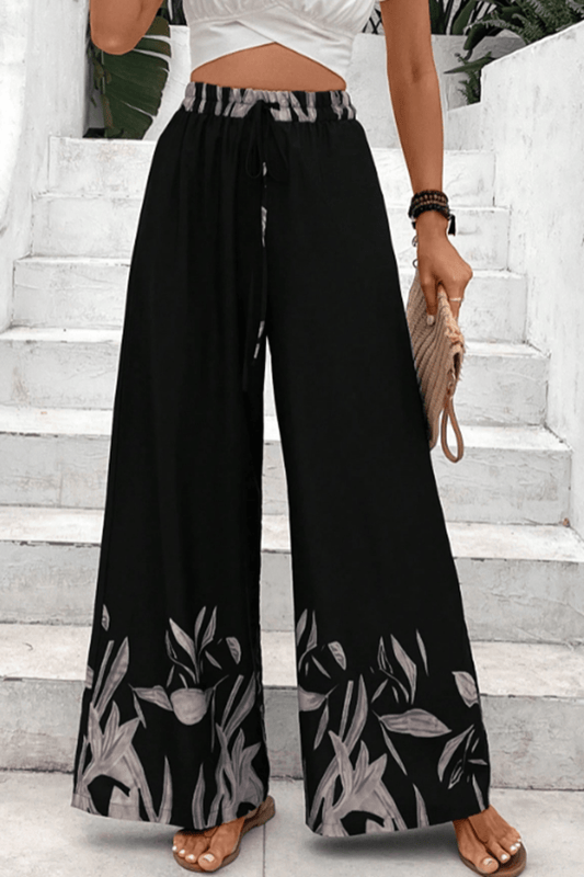 Honey Drawstring High Waist Relax Fit Long Pants - The Goddess Galleries