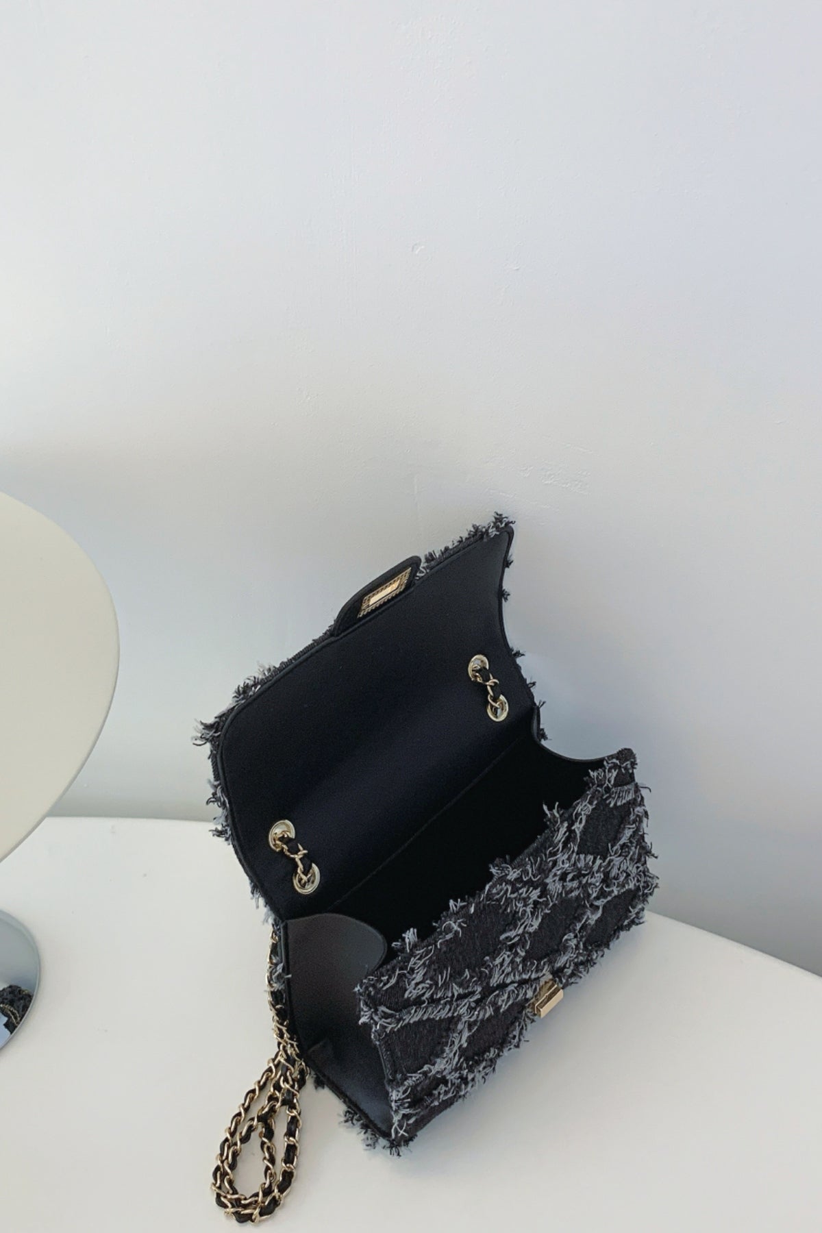 Raw Hem Denim Crossbody Bag - The Goddess Galleries