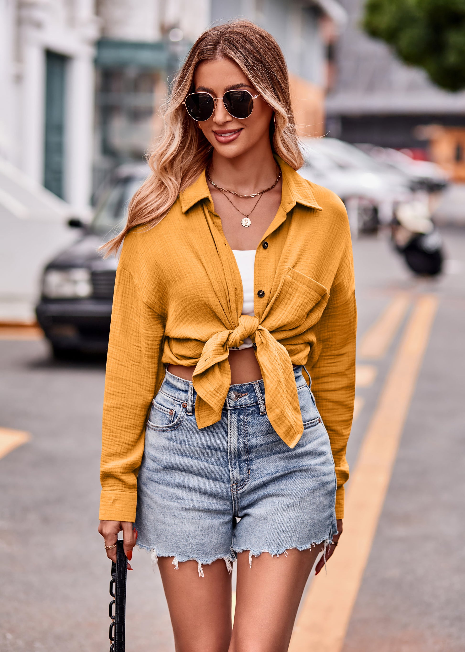 Textured Dropped Shoulder Longline Shirt - The Goddess Galleries