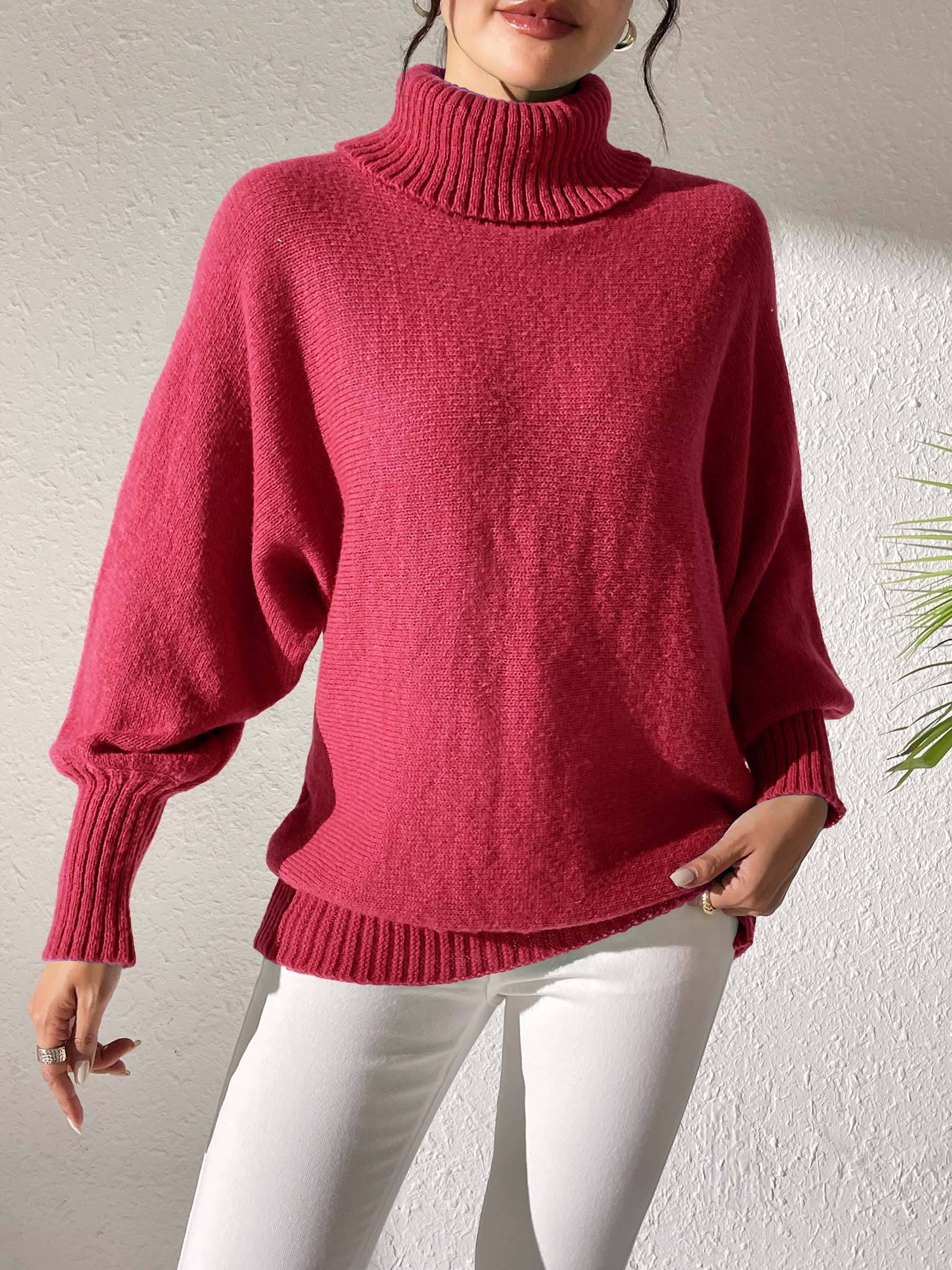 Turtleneck Long Sleeve Sweater - The Goddess Galleries