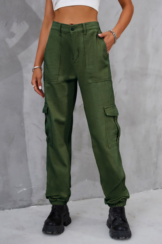 Buttoned High Waist Jeans with Pockets - The Goddess Galleries