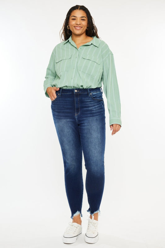 Kancan Full Size High Rise Frayed Ankle Skinny Jeans - The Goddess Galleries