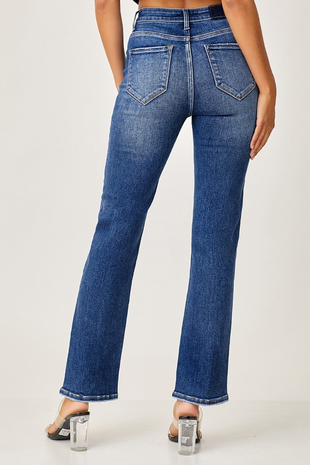 RISEN Mid Rise Slim Straight Jeans - The Goddess Galleries