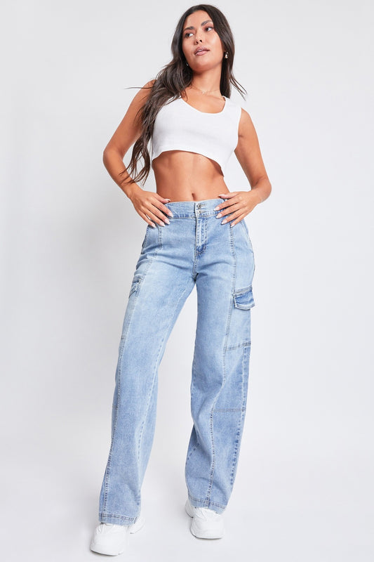 YMI Jeanswear High-Rise Straight Cargo Jeans - The Goddess Galleries