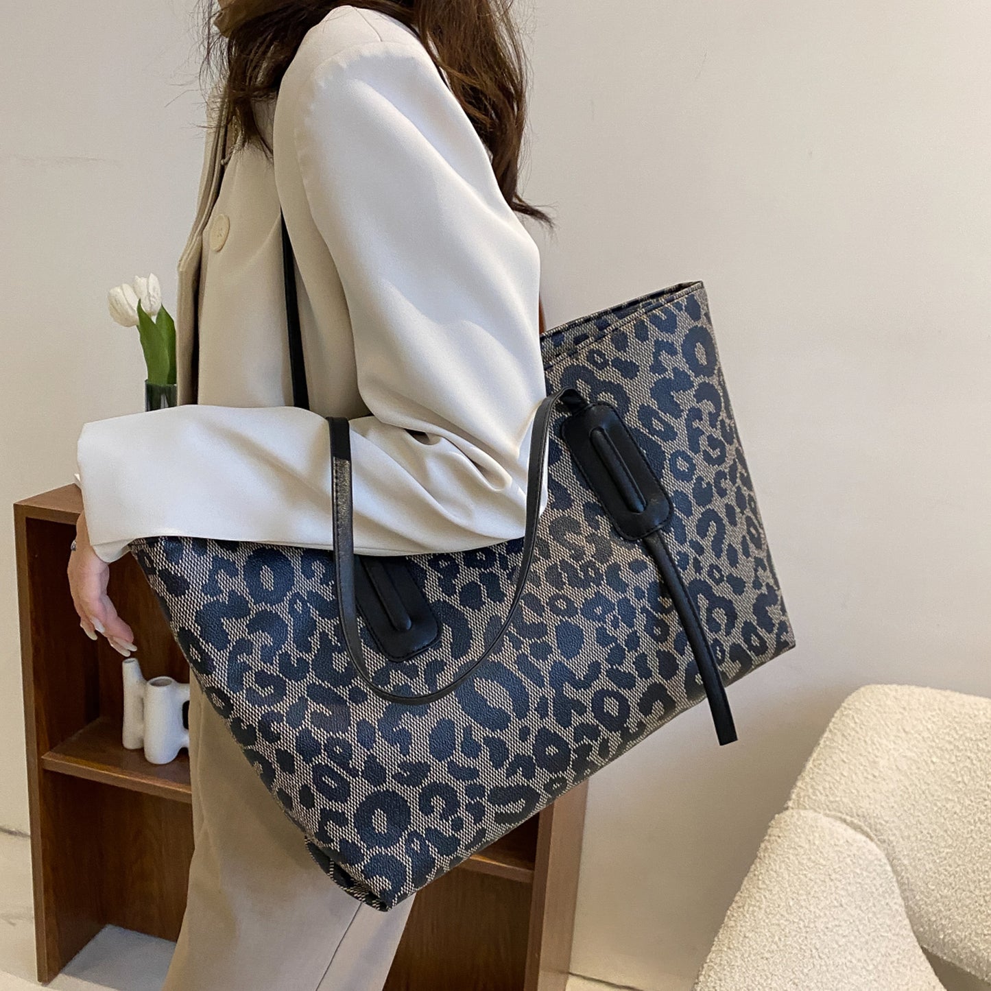 PU Leather Leopard Tote Bag - The Goddess Galleries