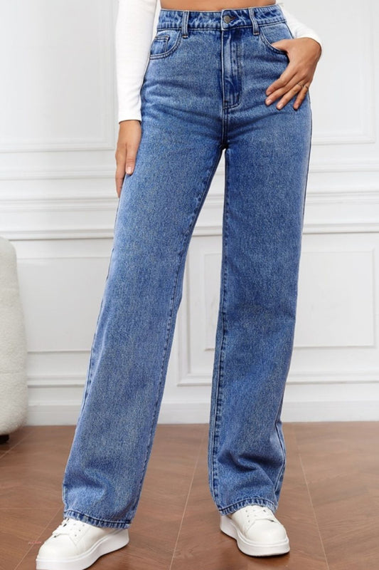 High Waist Straight Jeans - The Goddess Galleries