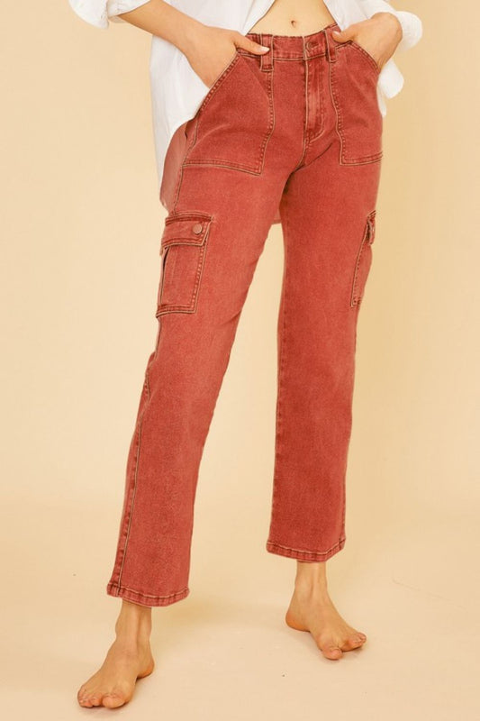 Annie Wear Straight Leg Jeans with Cargo Pockets - The Goddess Galleries