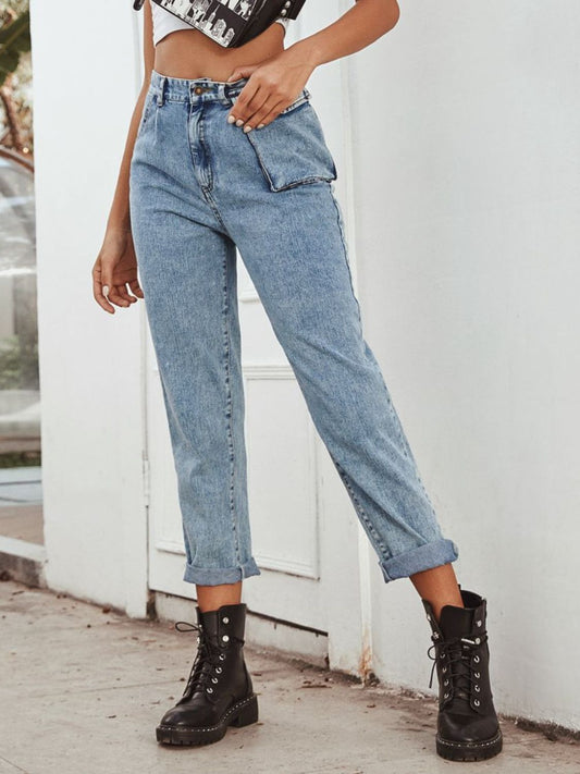 High Waist Straight Leg Jeans - The Goddess Galleries