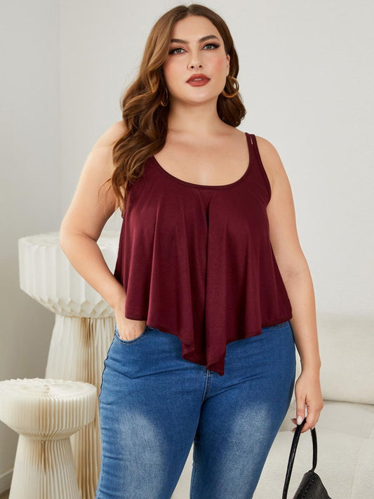 Plus Size Double-Strap Scoop Neck Cami - The Goddess Galleries