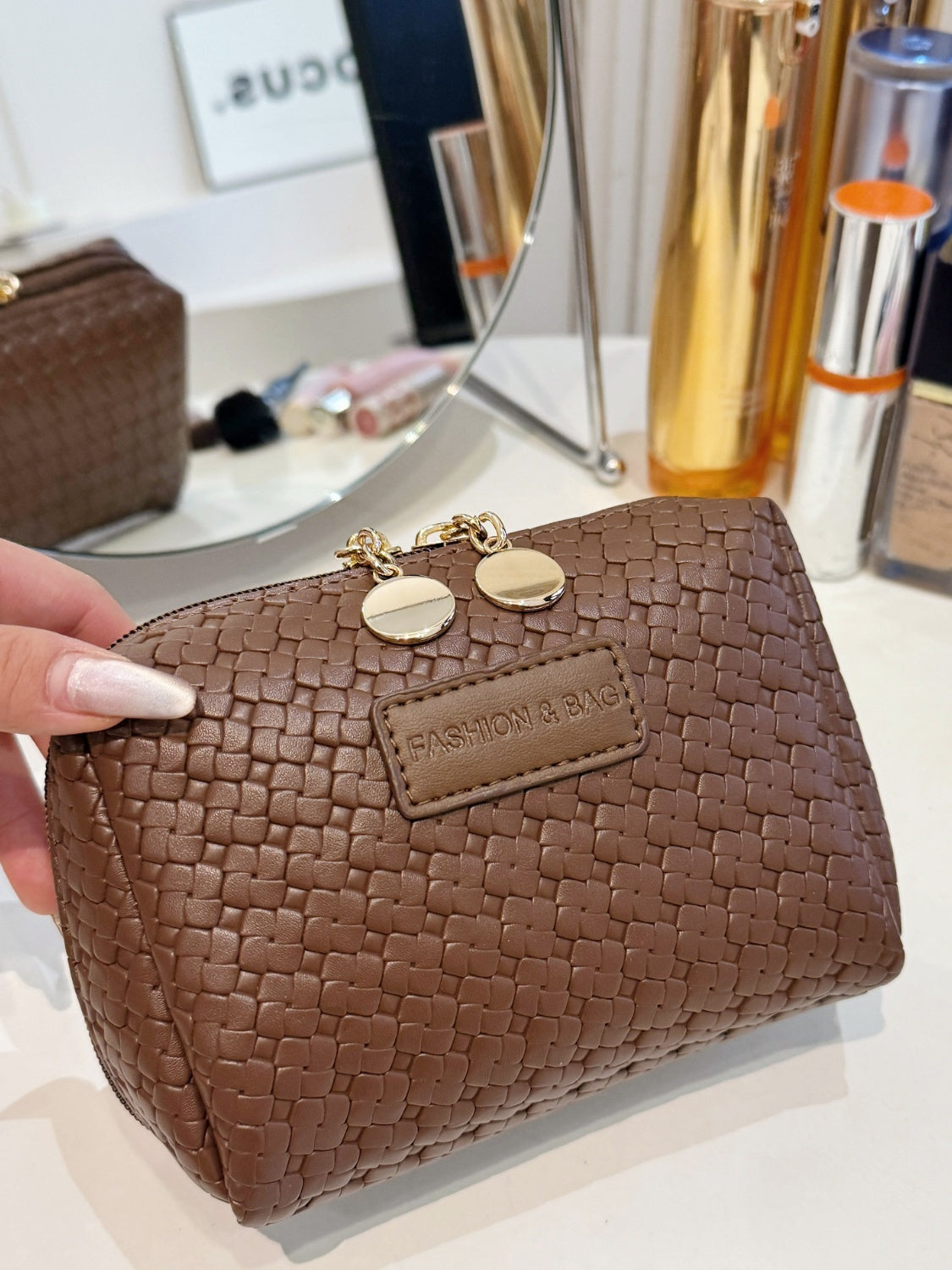 PU Leather Woven Clutch - The Goddess Galleries