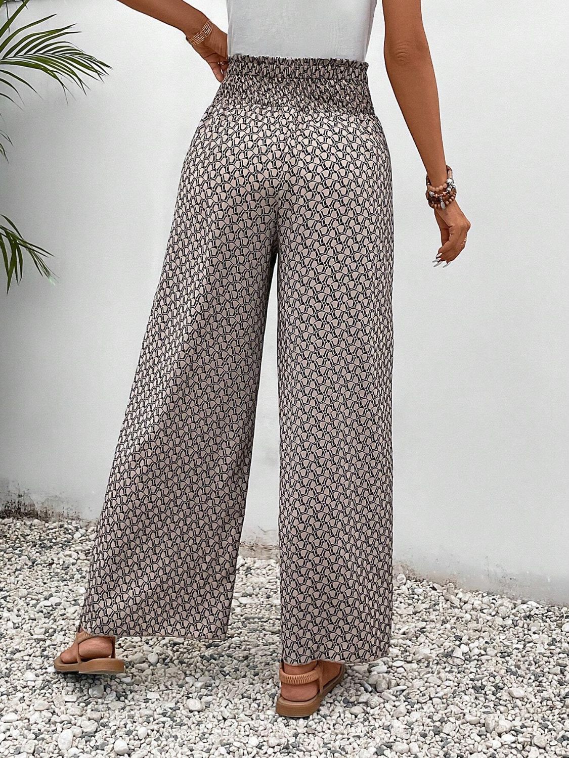 Tied Printed Wide Leg Pants - The Goddess Galleries