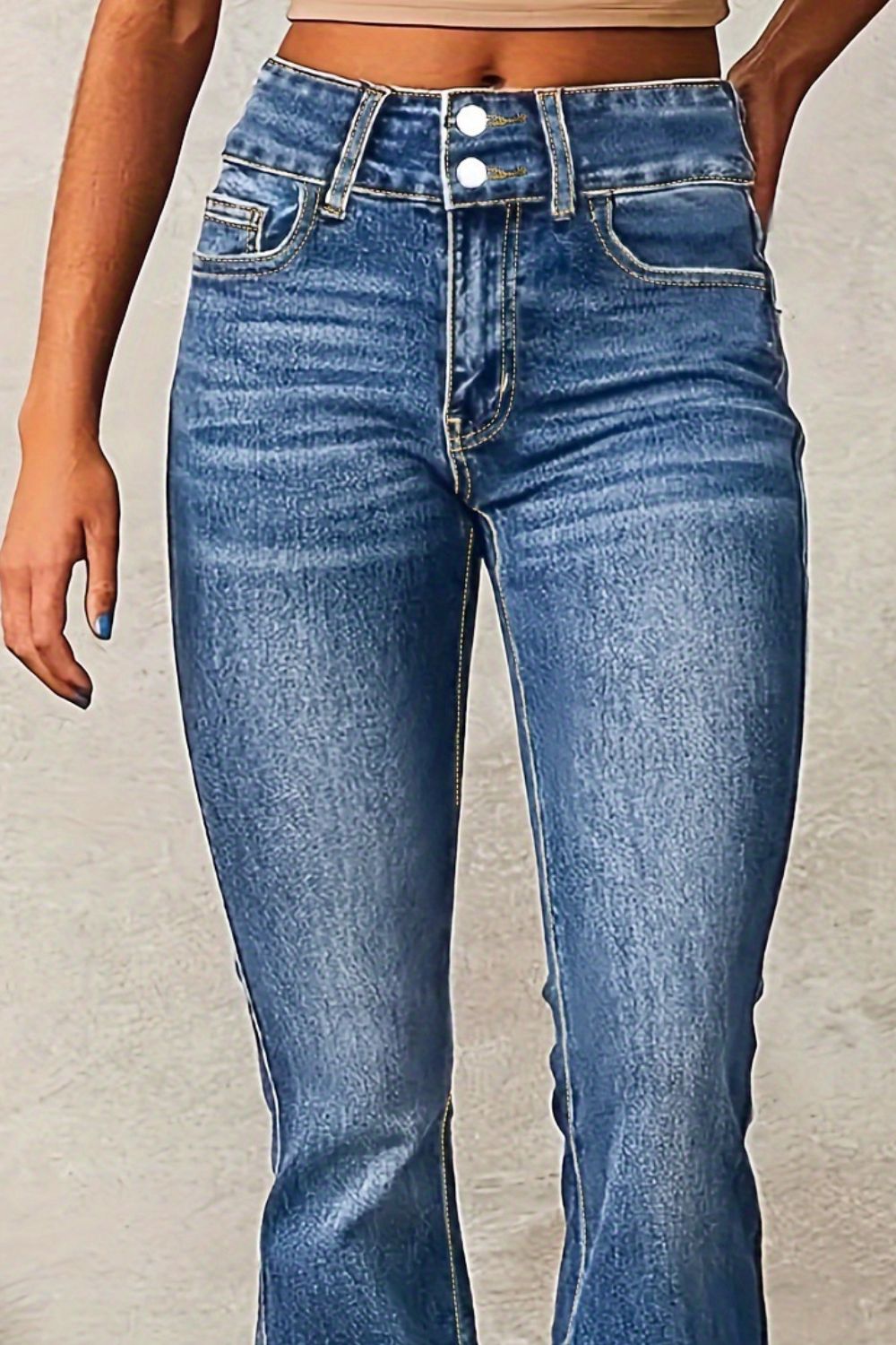 Cat Whisker Washed Bootcut Jeans - The Goddess Galleries