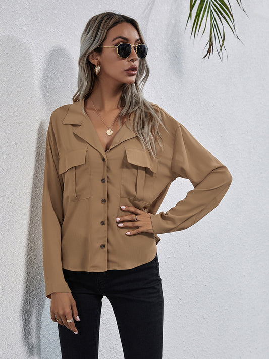 Collared Neck Button Down Shirt - The Goddess Galleries