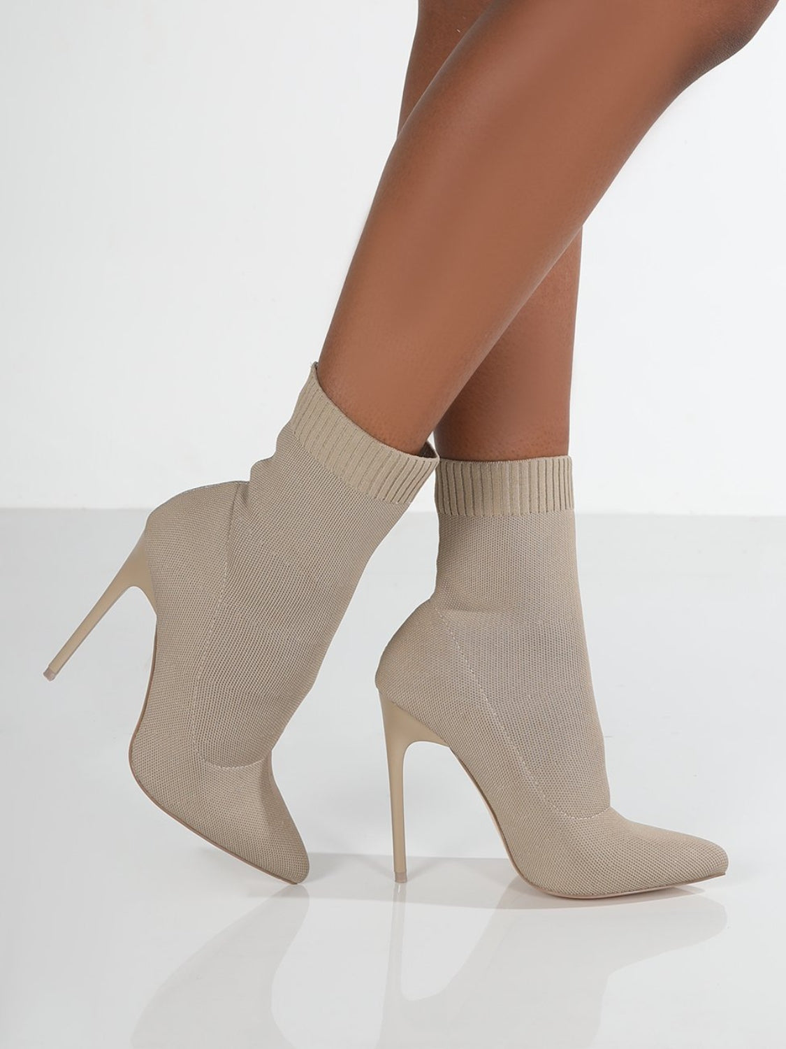 Mesh Point Toe Stiletto Boots - The Goddess Galleries