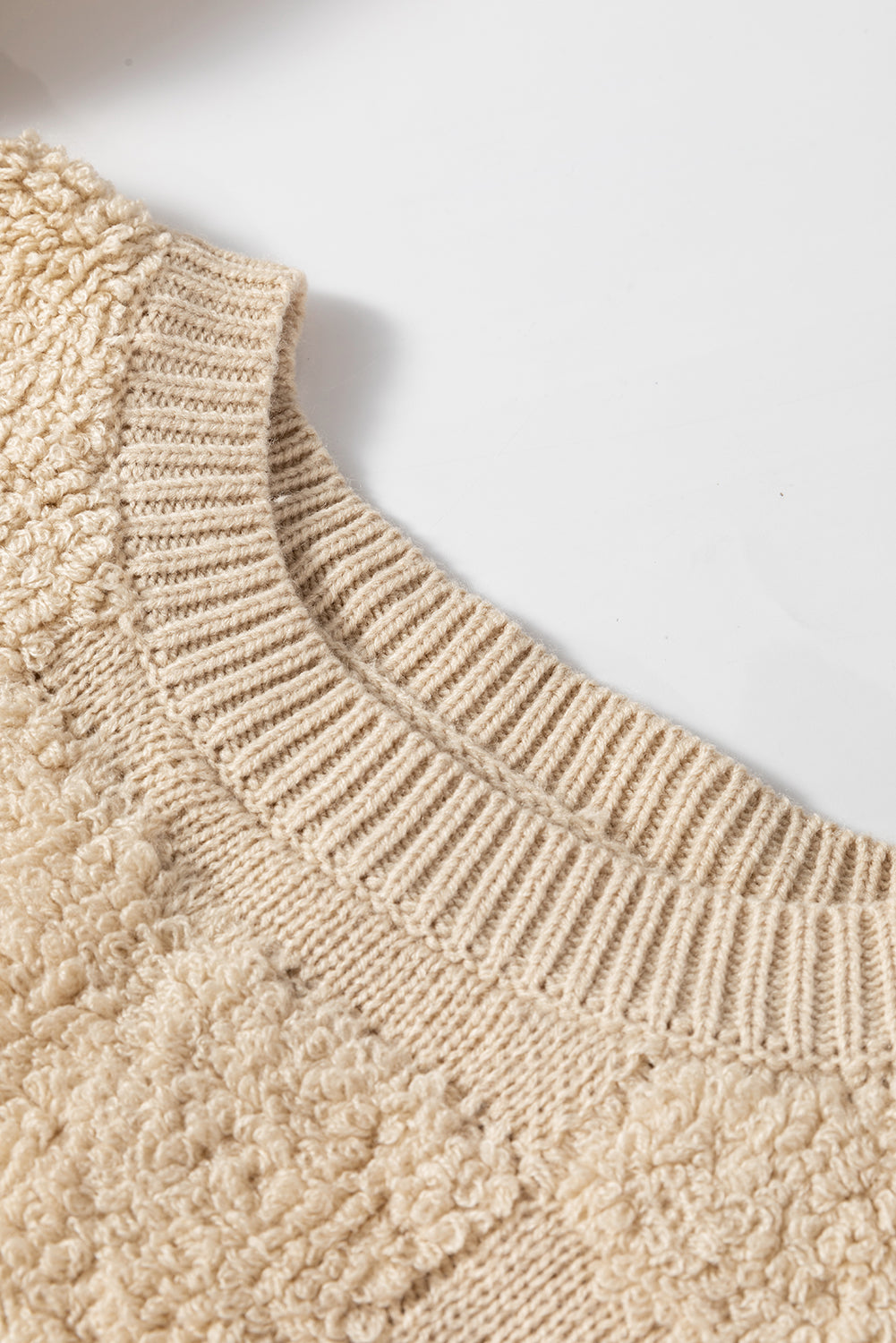 Checkered Round Neck Dropped Shoulder Sweater - The Goddess Galleries