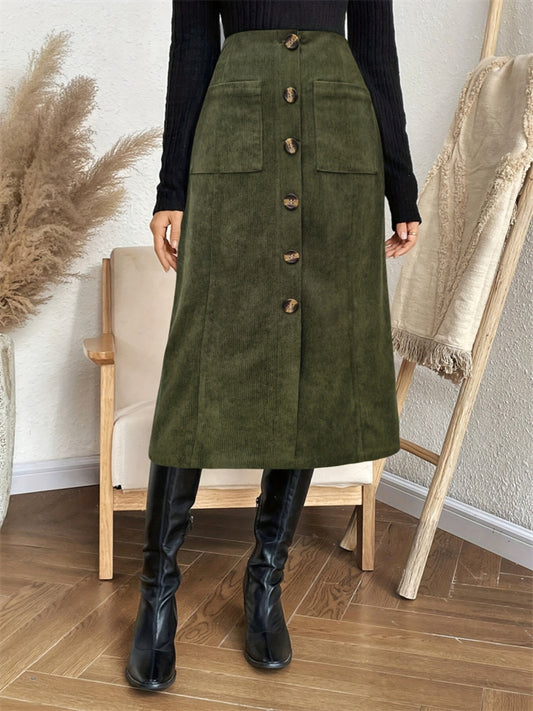 Pocketed Back Elastic Waist Skirt - The Goddess Galleries