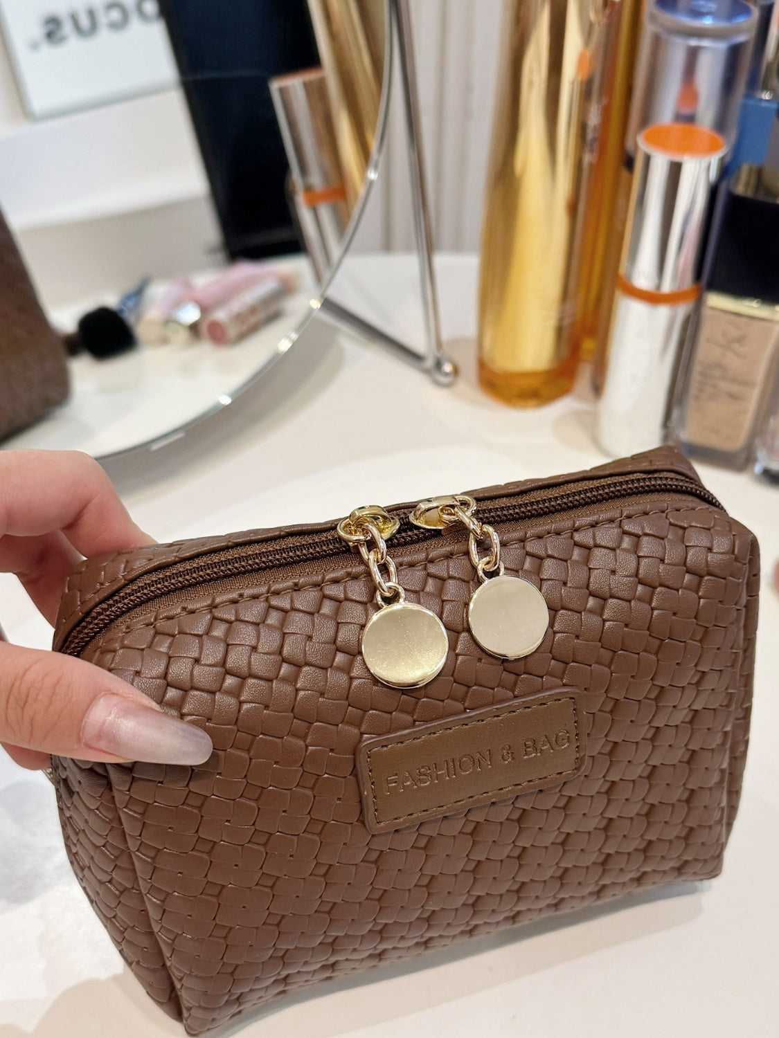 PU Leather Woven Clutch - The Goddess Galleries