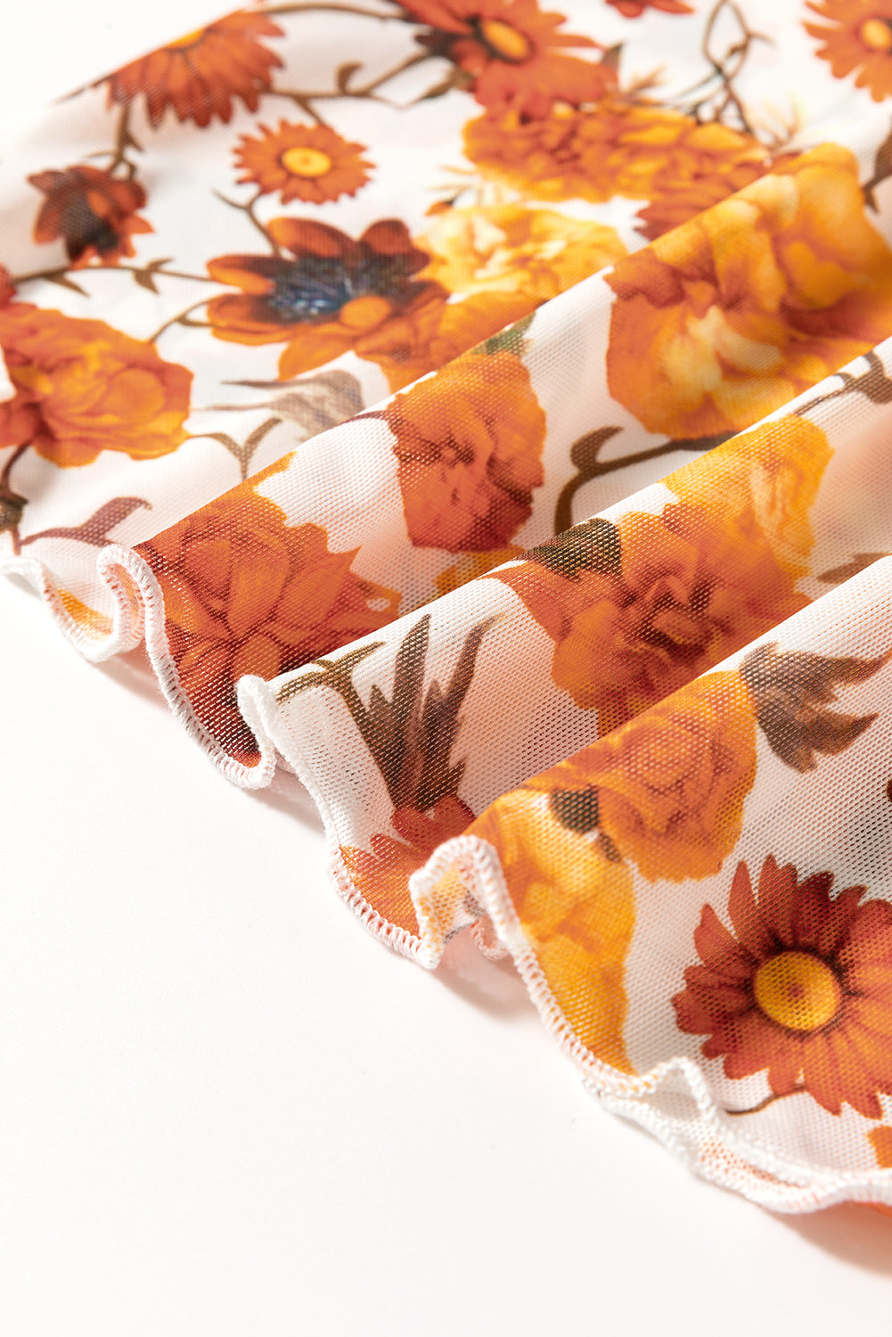 Printed Mock Neck Flare Sleeve Top - The Goddess Galleries