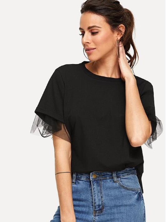 Round Neck Short Sleeve Top - The Goddess Galleries