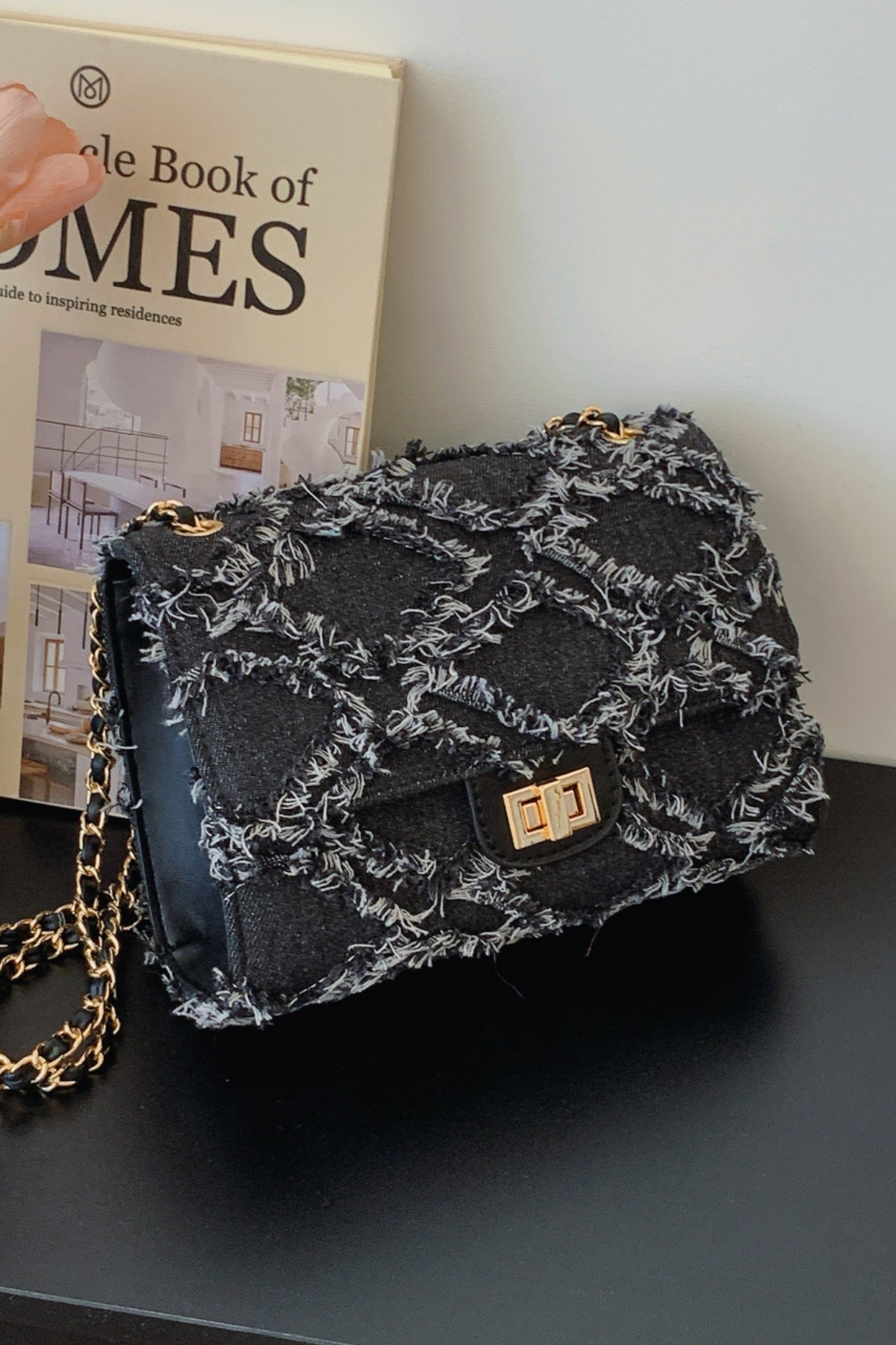 Raw Hem Denim Crossbody Bag - The Goddess Galleries