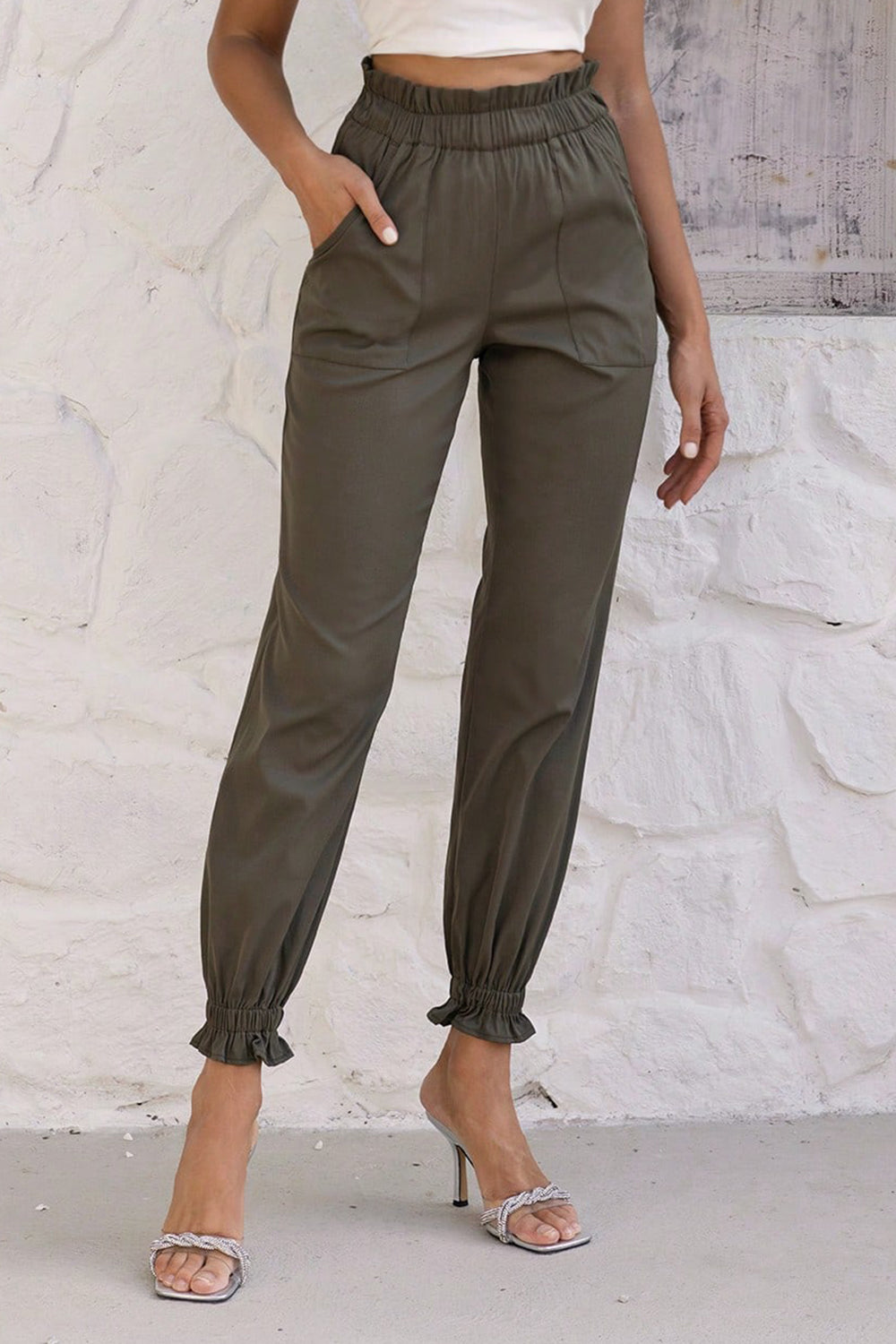 Paperbag Waist Pants with Pockets - The Goddess Galleries