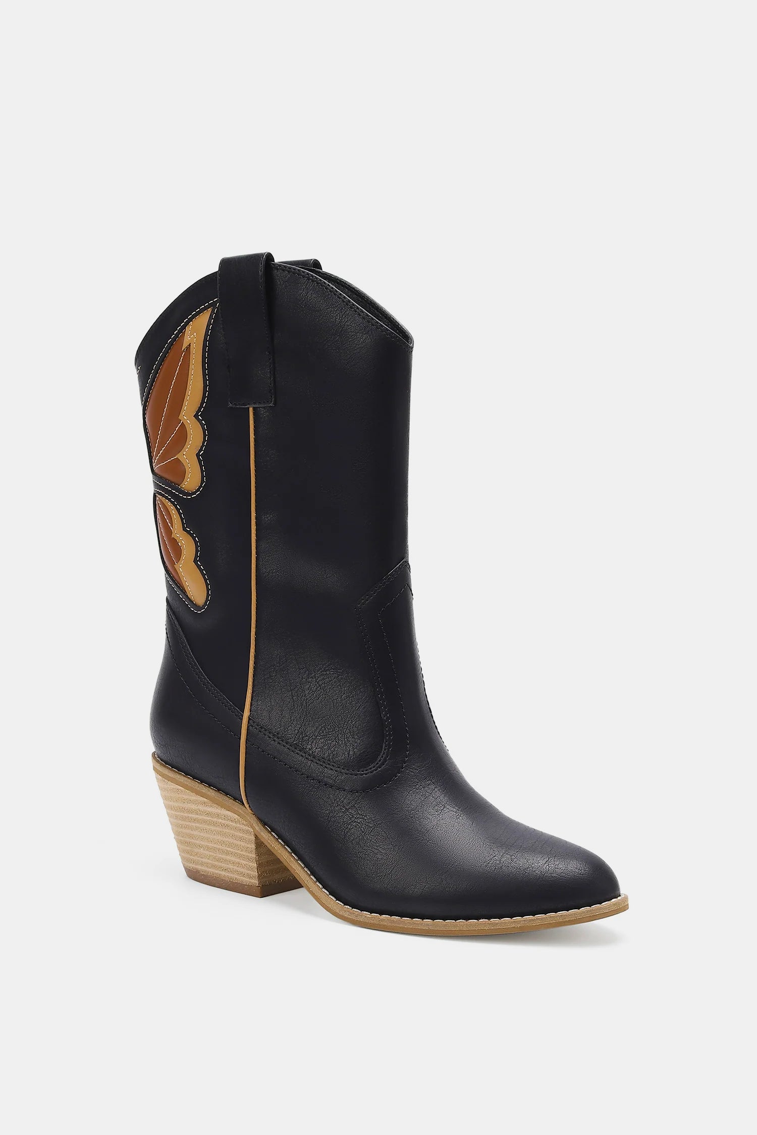 Beast Fashion Butterfly Cut Detail Point Toe Boots - The Goddess Galleries