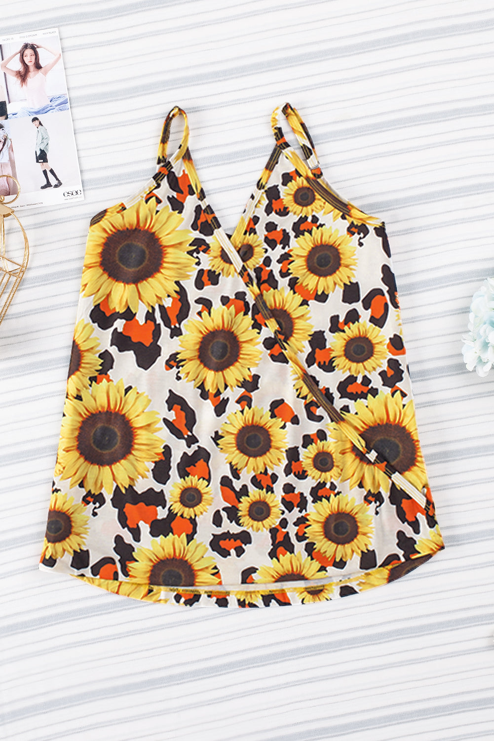 Printed Surplice Spaghetti Strap Cami - The Goddess Galleries