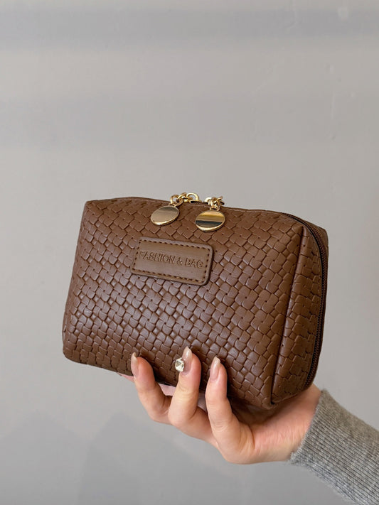 PU Leather Woven Clutch - The Goddess Galleries
