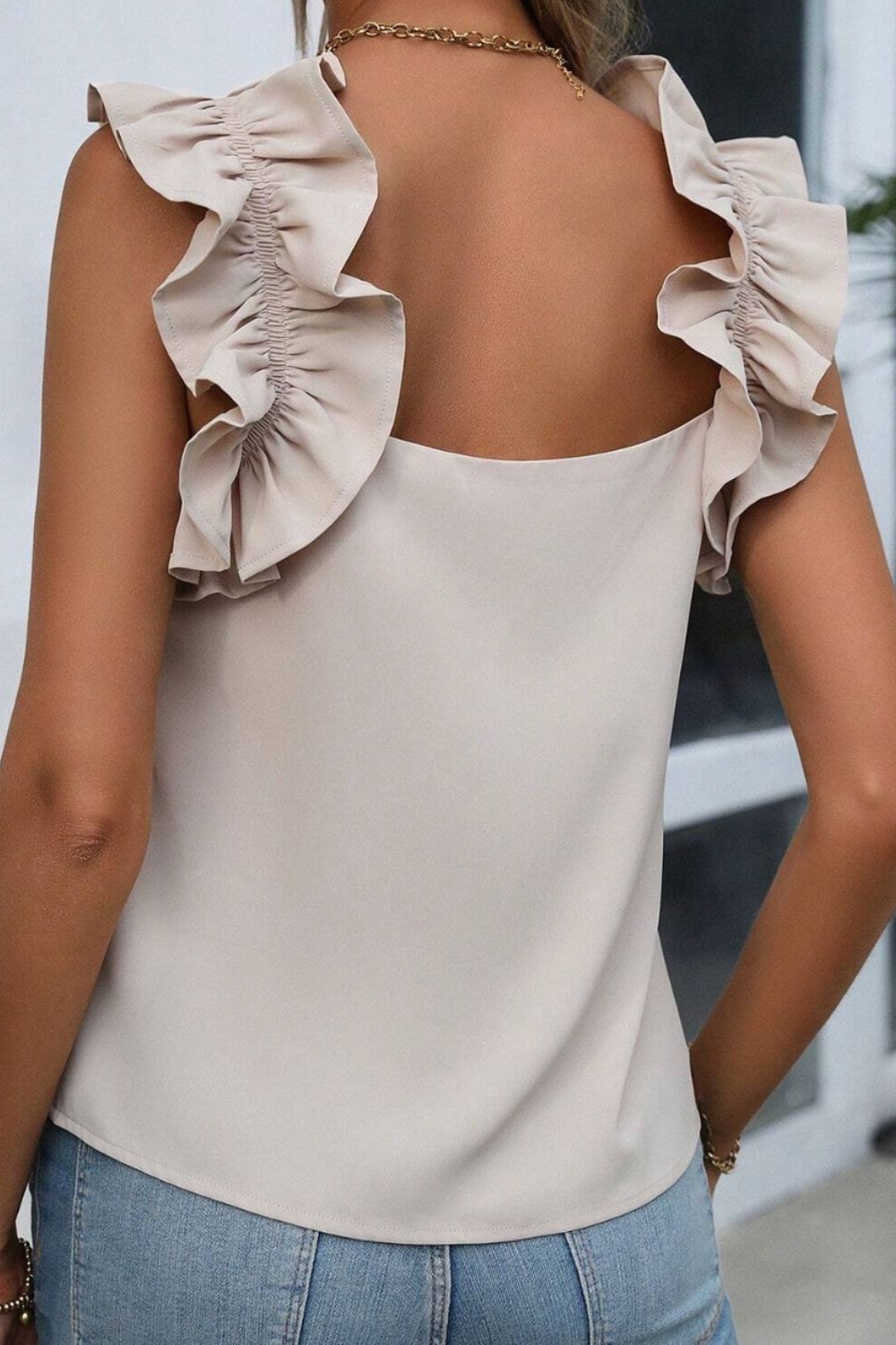 Ruffled Square Neck Tank - The Goddess Galleries