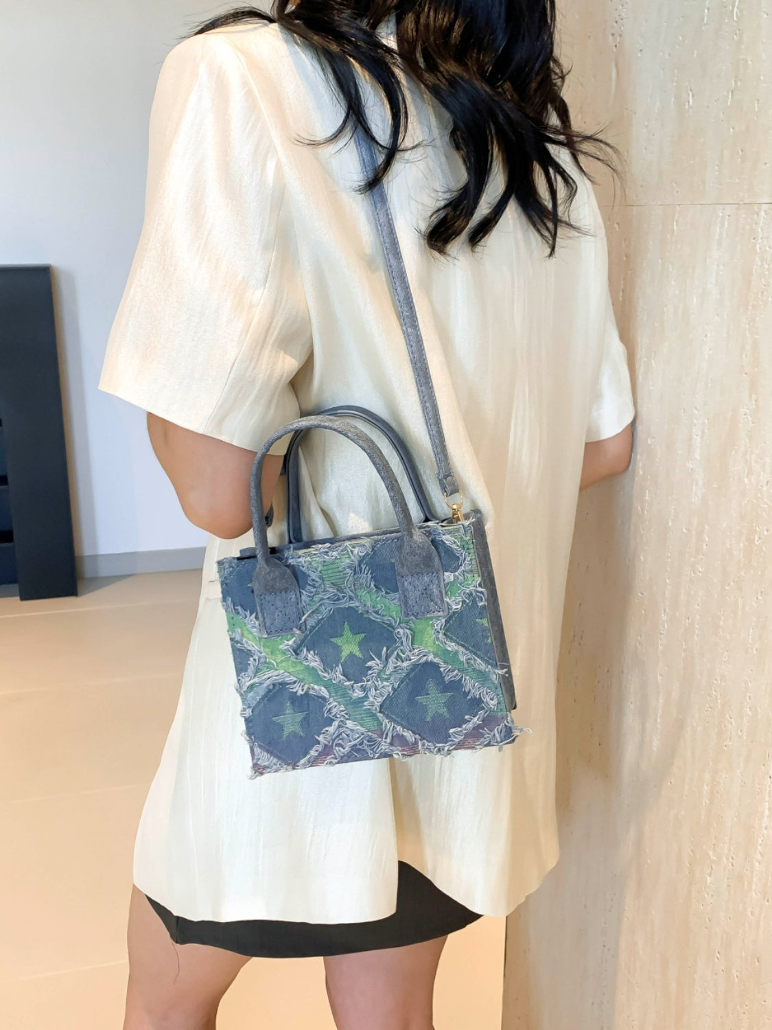 Raw Edge Plaid Shoulder Bag - The Goddess Galleries
