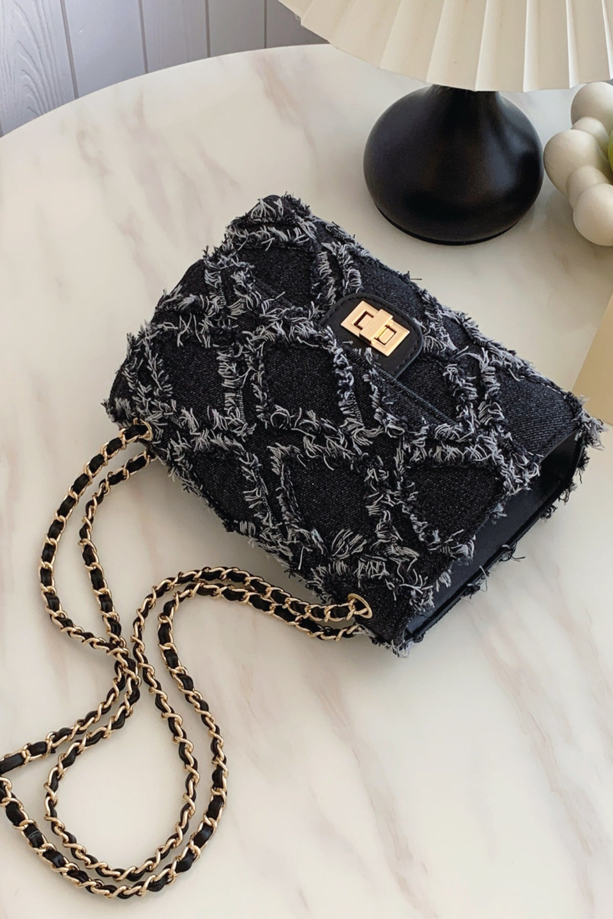 Raw Hem Denim Crossbody Bag - The Goddess Galleries