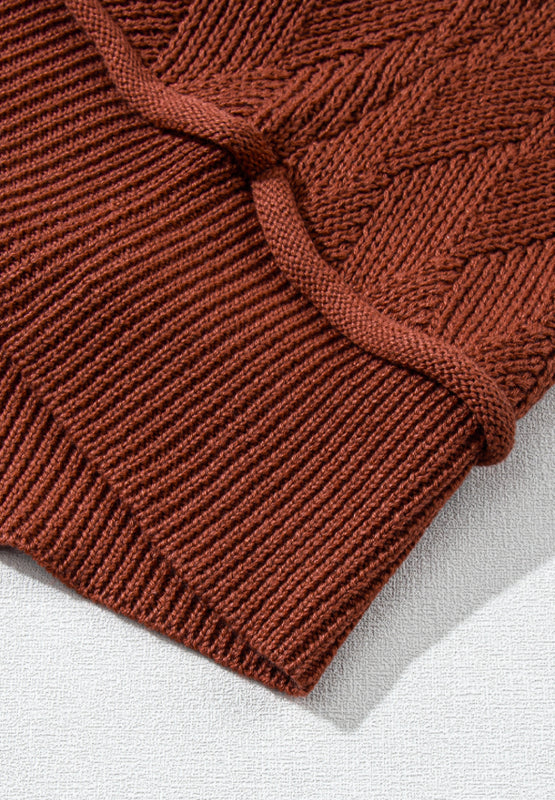Diamond Round Neck Dropped Shoulder Sweater - The Goddess Galleries