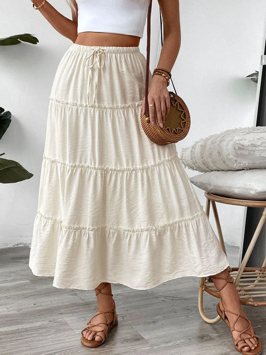 Drawstring Frill Tiered Skirt - The Goddess Galleries