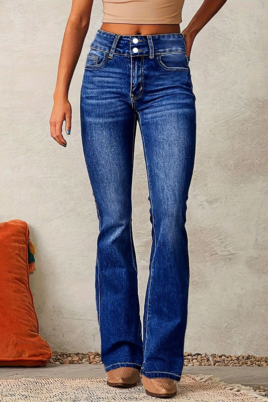 Cat Whisker Washed Bootcut Jeans - The Goddess Galleries