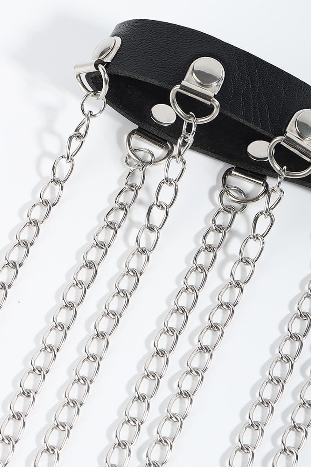 Fringed Chain PU Leather Belt - The Goddess Galleries